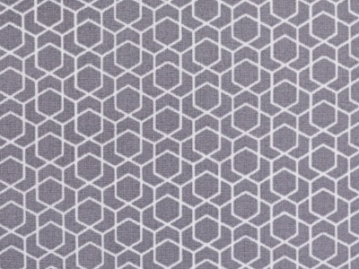 05m Beschichtete Baumwolle Leonie geometisches Muster grau weiß