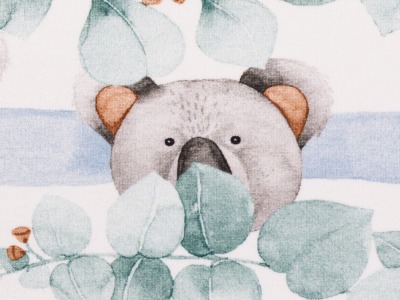 05m Jersey Koala Eucalyptus Streifen weiß bleu grau