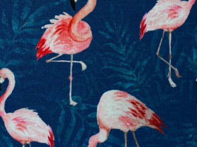 0.5m Jersey Animals by Christiane Zielinski Flamingo, blau pink