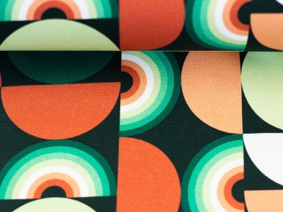 Canvas Faboulos Geometric Pattern by Lycklig Desin, Retro grün orange