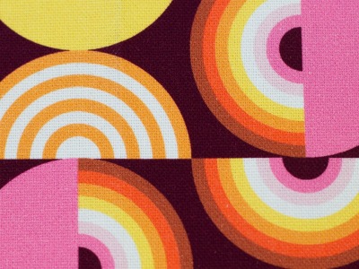 Canvas Faboulos Geometric Pattern by Lycklig Desin, Retro rosa orange gelb