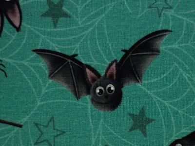 Bruce &amp; Friends Fledermaus Jersey , smaragd - Bruce &amp; Friends by Mrs Mint Design, Jersey Baumwolle