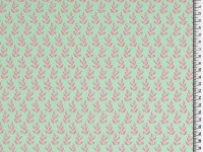 05m BW Organic Cotton Ornament Blätter mint pink - Auch passende Designs erhältlich