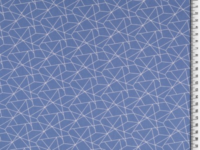05m BW grafisches Muster Linien dusty Blue weiß - in weiteren Farben erhältlich