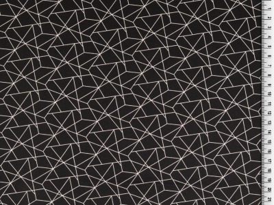 05m BW grafisches Muster Linien schwarz weiß - in weiteren Farben erhältlich