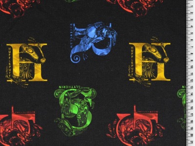 0,5m Jersey Harry Potter Buchstaben, schwarz bunt