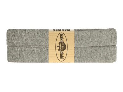 3m Oaki Doki Jersey Schrägband uni 2cm breit grau meliert - weitere Farben im Shop erhältlich