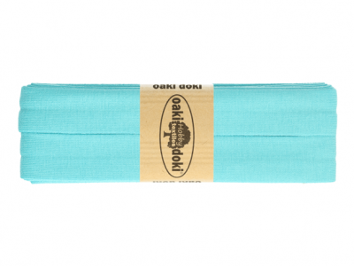 3m Oaki Doki Jersey Schrägband uni 2cm breit hell türkis - weitere Farben im Shop erhältlich
