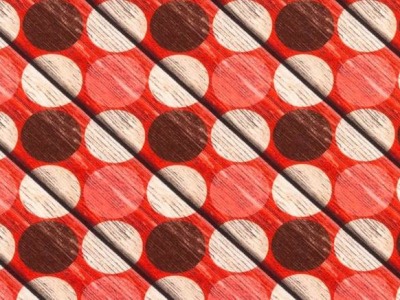 05m Jersey Holz Kreise rot braun bunt - Auch passende Designs erhältlich