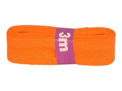 3m Baumwollschrägband uni 2cm breit orange - weitere Farben erhältlich