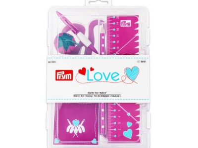 Prym Love Starter Box mit Schere Magnetnadelkissen Nahttrenner Handmaß Clips uvm pink - auch in türkis erhältlich