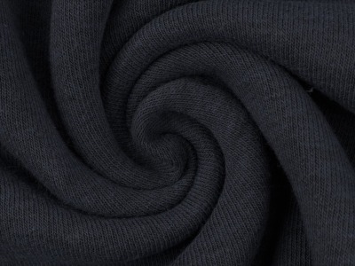 05m Sweat angerauht uni meliert mit schwarzem Garn dunkelblau navy - weitere Farben erhältlich