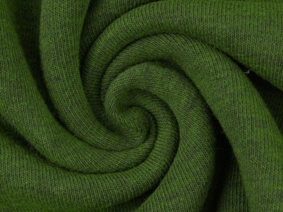 05m Sweat angerauht uni meliert mit schwarzem Garn grün - weitere Farben erhältlich