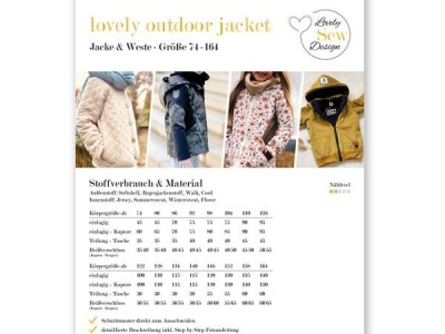 Schnittmuster Lovely Outdoor Jacket by Lovely Sew Design - Jacke und Weste Gr. 74-164