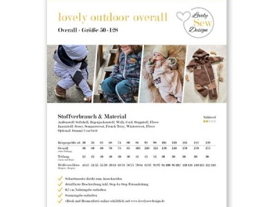 Schnittmuster Lovely Outdoor Overall Lovely Sew Design - Overall Gr. 50-128