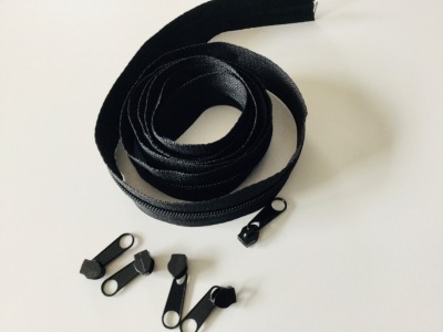 15 m Reißverschluß endlos 5 mm 5 Zipper schwarz - weitere Farben auf Anfrage möglich
