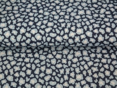 0,5m BW Leoprint kleines Muster , Navy Hellblau weiß - in weiteren Farben erhältlich