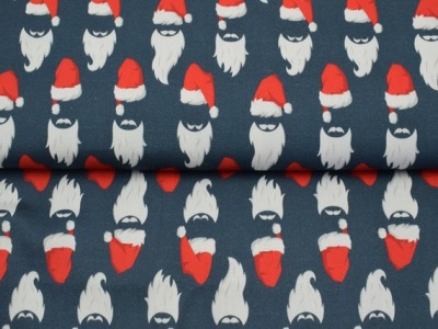 0,5m Canvas Hippster Weihnachtsmann Nikolaus, blau rot weiß
