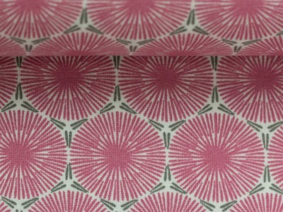 0,5m Baumwolle Axel Blume Ornament, pink grau - weiter Farben erhältlich