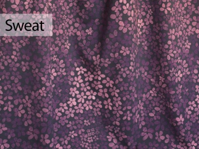 0,5m Sommersweat Color Blossom Mono by Astrokatze, Berry - weitere Farben erhältlich