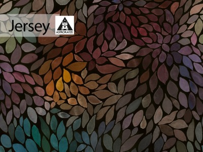 05m Jersey Color Leaves mini - mystic autumn - by Astrokatze Farbverlauf grün lila gelb - weitere Farben erhältlich