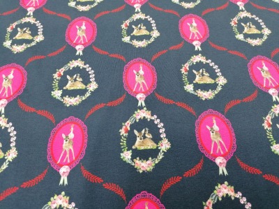 05m Jersey Reh Ornamente dunkelgrau pink