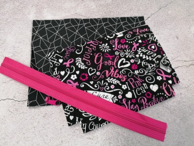 1 DIY Näh Set für eine Kosmetiktasche Materialpaket Girls schwarz pink
