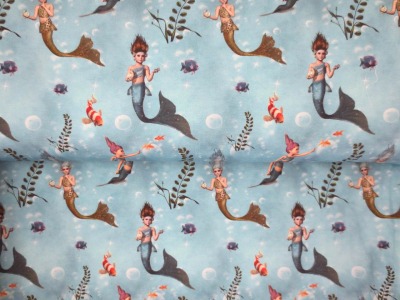 05m Jersey Mermaids Meerjungfrauen Fische bunt - Auch das passende Panel erhältlich