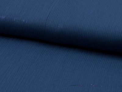 05m Musselin Baumwolle Double Gauze Lurex Streifen Jeansblau Blau - Auch in anderen Farben erhältlich
