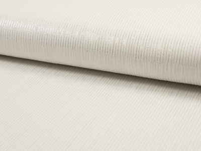 05m Musselin Baumwolle Double Gauze Lurex Streifen weiß silber - Auch in anderen Farben erhältlich