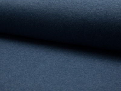 05m Kuschelsweat Sweat extra dick uni meliert jeans blau - weitere Farben erhältlich