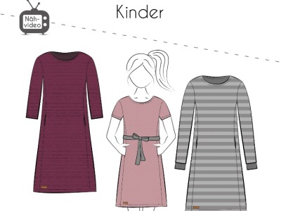 1 Papierschnittmuster Fadenkäfer Kleid Mila Kids Gr 74-164