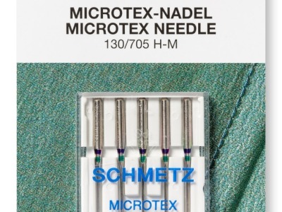 1Pck Microtex-Nadeln für die Nähmaschine von Schmetz Inhalt: 5 Stück - Nadeldicke sortiert 2x NM60 2x NM70 1x NM80