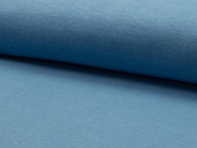 0,5m Bündchen glatt, dusty blue jeansblau 005 - Auch in anderen Farben erhältlich.