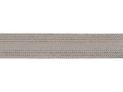 1m Jaquard Schrägband elastisch 20mm silber hellgrau - in verschiedenen Farben erhältlich