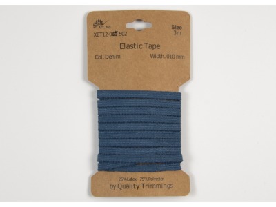 3m FLACHGUMMI Elastic Tape 5mm Jeans blau - weitere Farben erhältlich