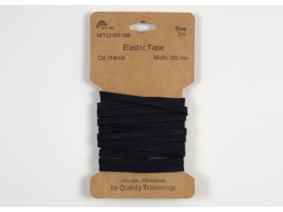 3m FLACHGUMMI Elastic Tape 5mm navy dunkelblau - weitere Farben erhältlich