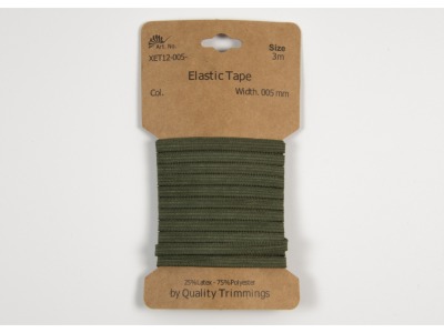 3m FLACHGUMMI Elastic Tape 5mmarmy grün olive - weitere Farben erhältlich