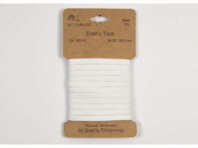 3m FLACHGUMMI Elastic Tape 5mm weiß - weitere Farben erhältlich