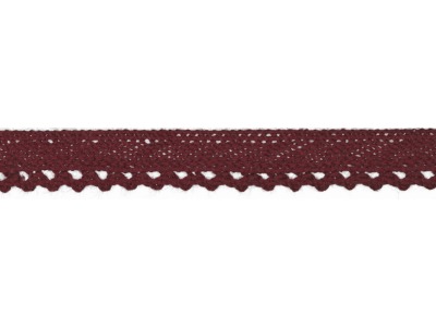 1m Baumwollspitze Häkelspitze 10mm breit bordeaux weinrot - in verschiedenen Farben erhältlich