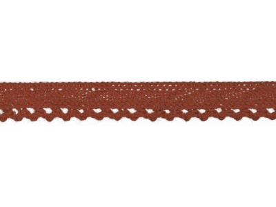 1m Baumwollspitze Häkelspitze 10mm breit terra rost - in verschiedenen Farben erhältlich