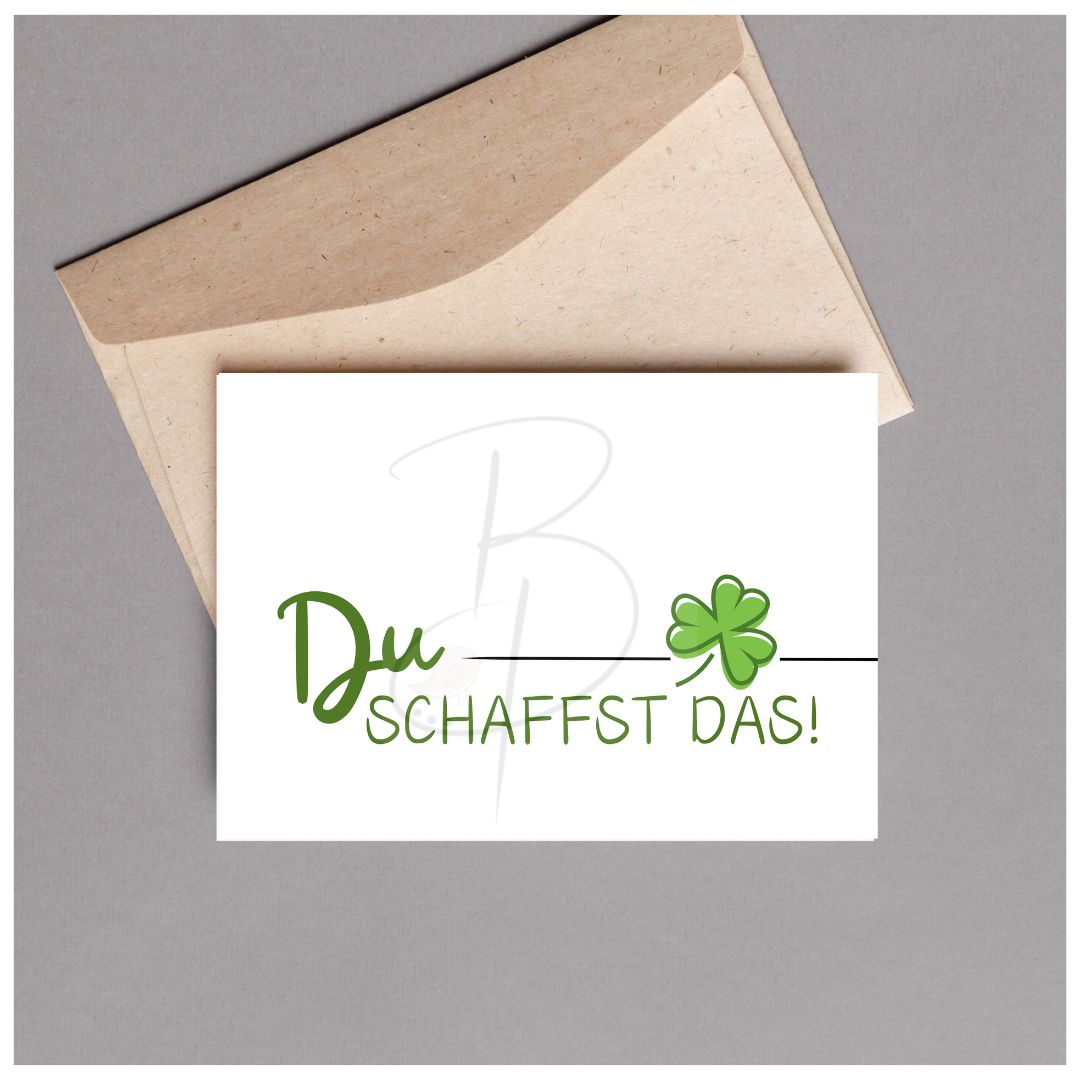 Du schaffst das Karte mit Kleeblatt zum Ausdrucken 2