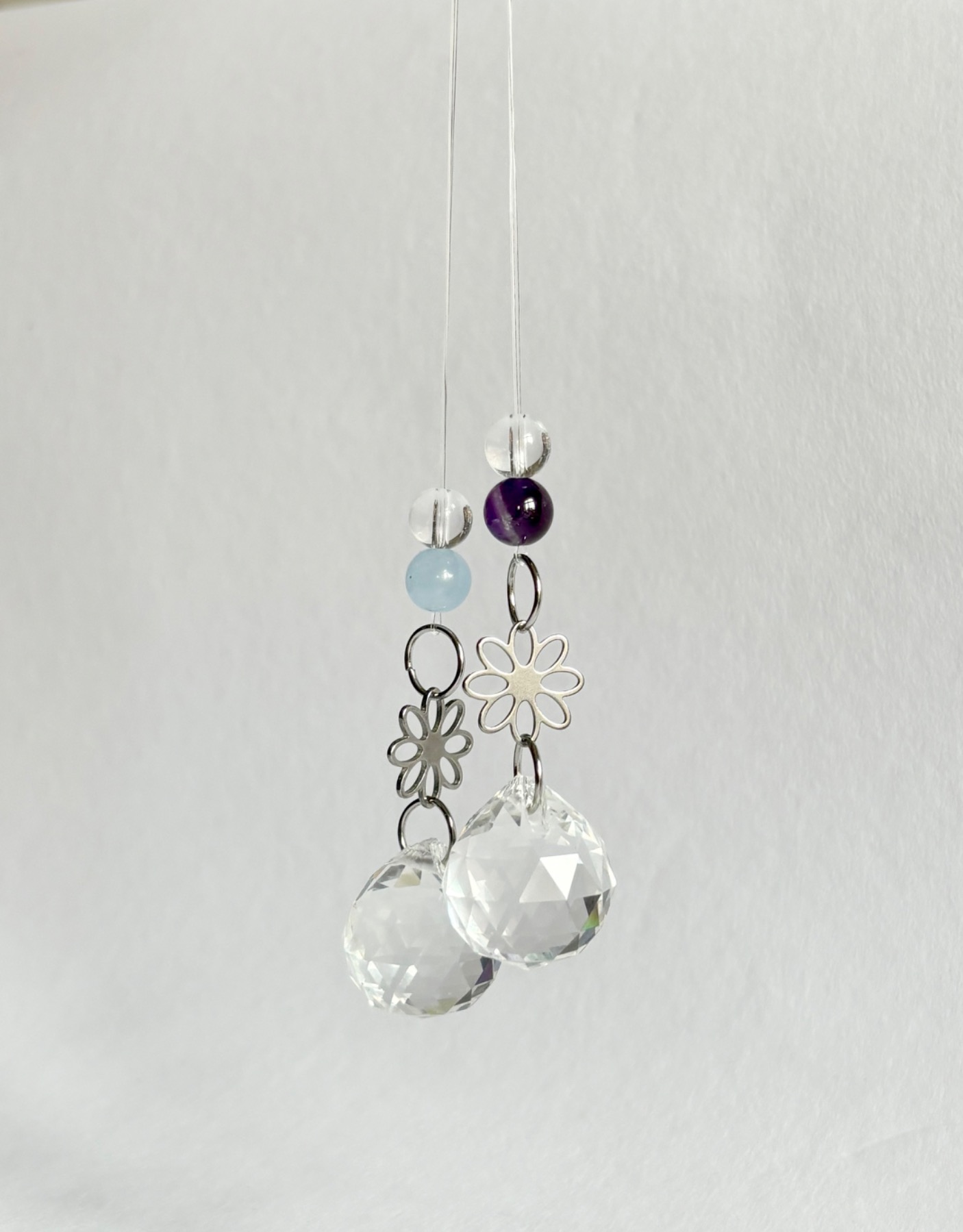 Sonnenfänger/Suncatcher mit Chalcedon oder Amethyst 3