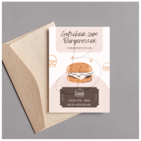 Gutschein zum Essen gehen, Gutschein zum Burgeressen/Geschenkgutschein zum Ausdrucken - Gutschein