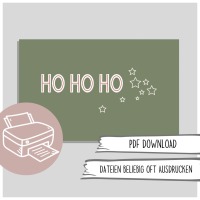 Weihnachtskarte HoHoHo zum Ausdrucken