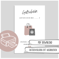 Shopping Gutschein, Geschenkgutschein zum Ausdrucken - Gutschein zum Ausdrucken