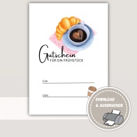 Gutschein zum Ausdrucken, Frühstücksgutschein - Last Minute Geschenk 2