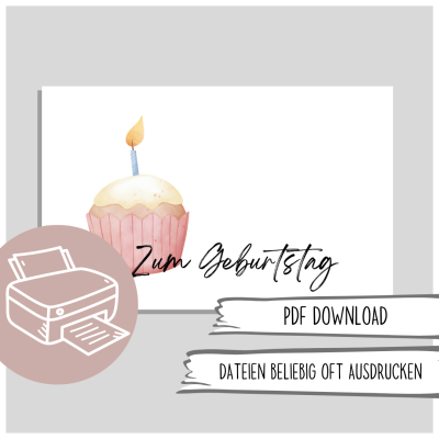 Zum Geburtstag Karte zum Ausdrucken Glückwunschkarte - Super Last-Minute Geschenk zum Geburtstag