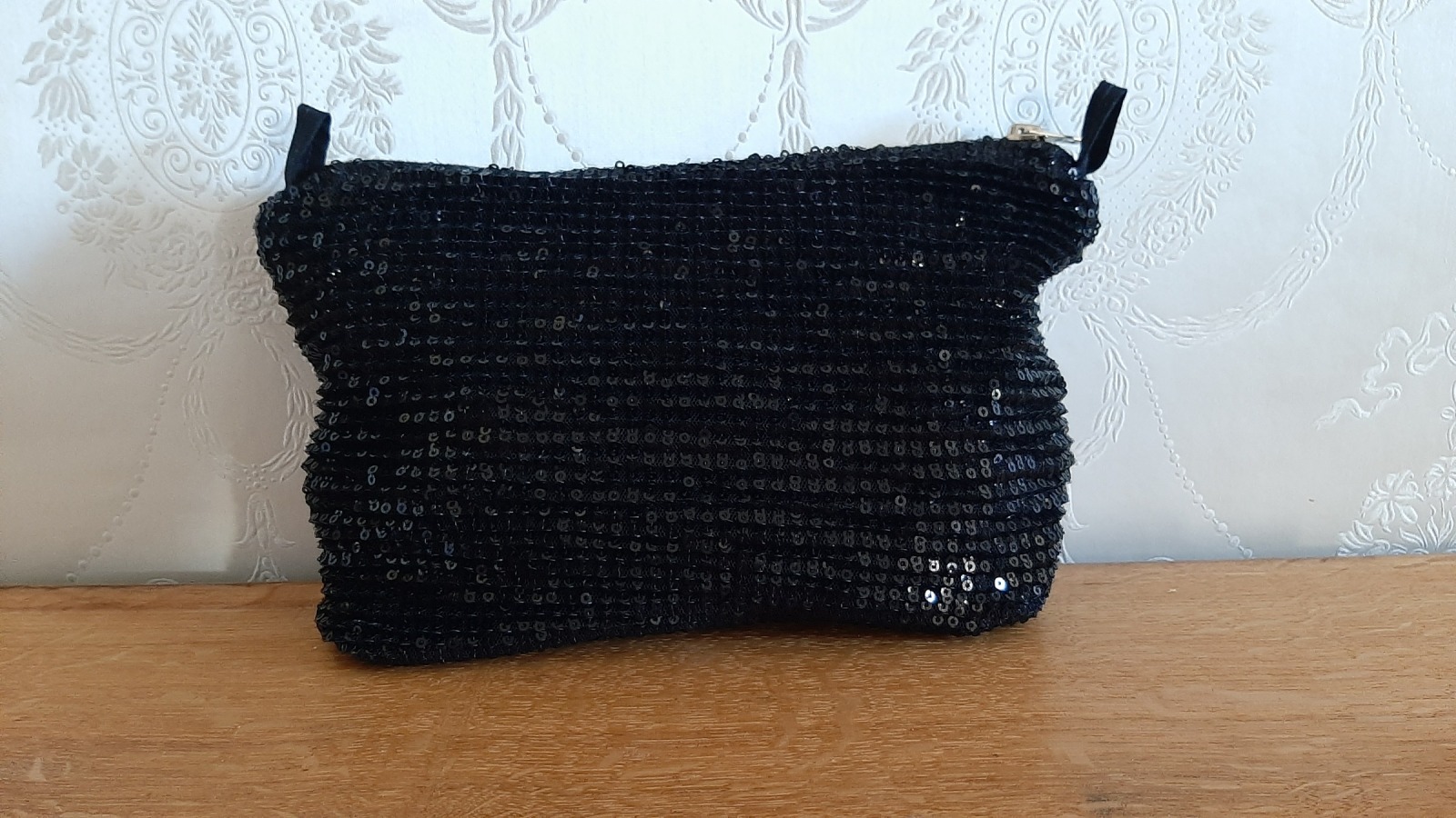 Umhängetasche Clutch schwarz Tasche Schminktasche Abendtasche Partytasche Glitzer 4