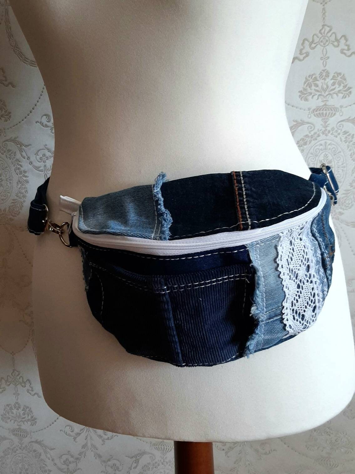 Bauchtasche Gürteltasche Crossbodybag Hipbag Jeans Upcycling 8